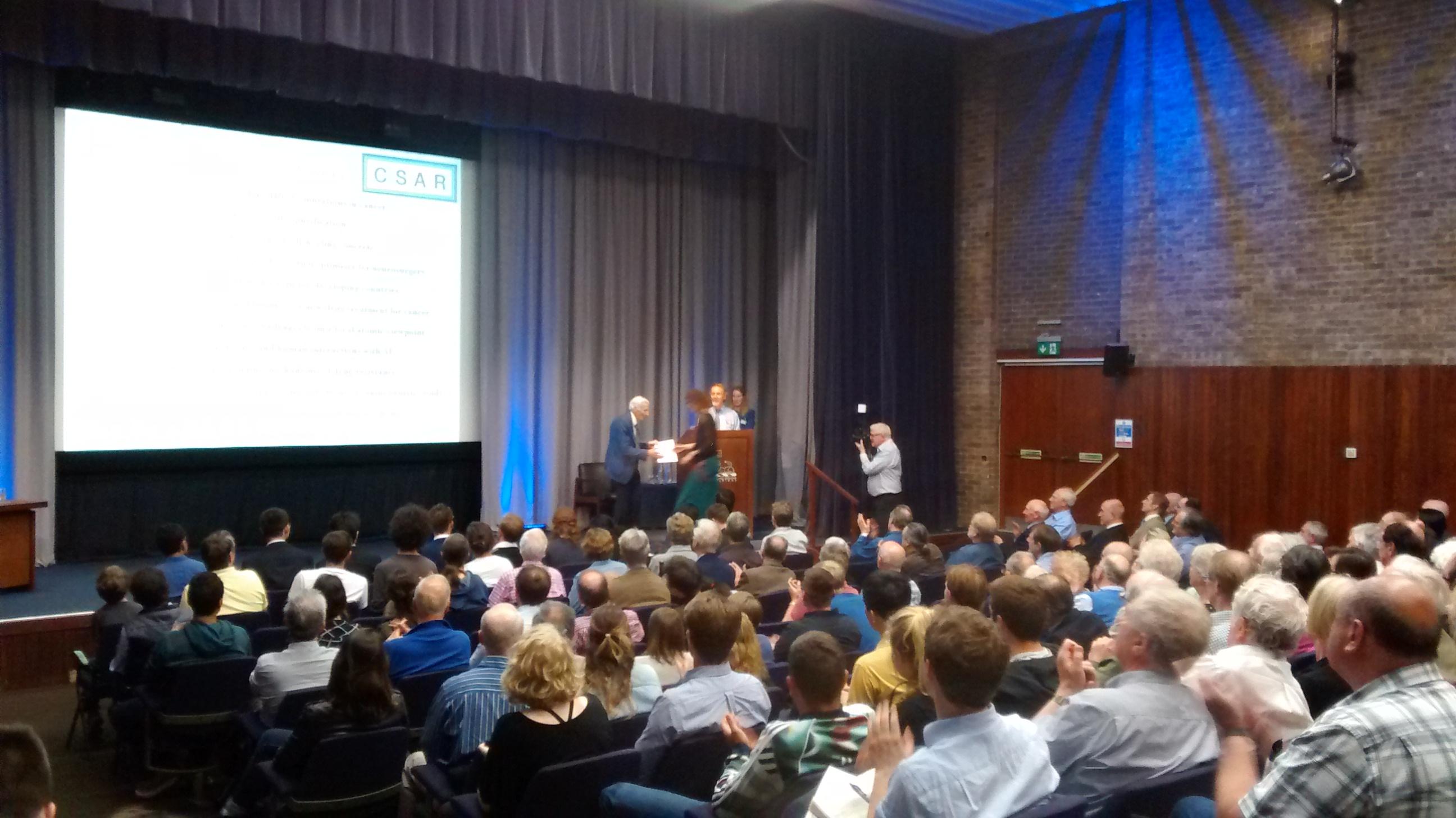 Andrea Strakova receiving her CSAR Award CSAR Award for Andrea Strakova