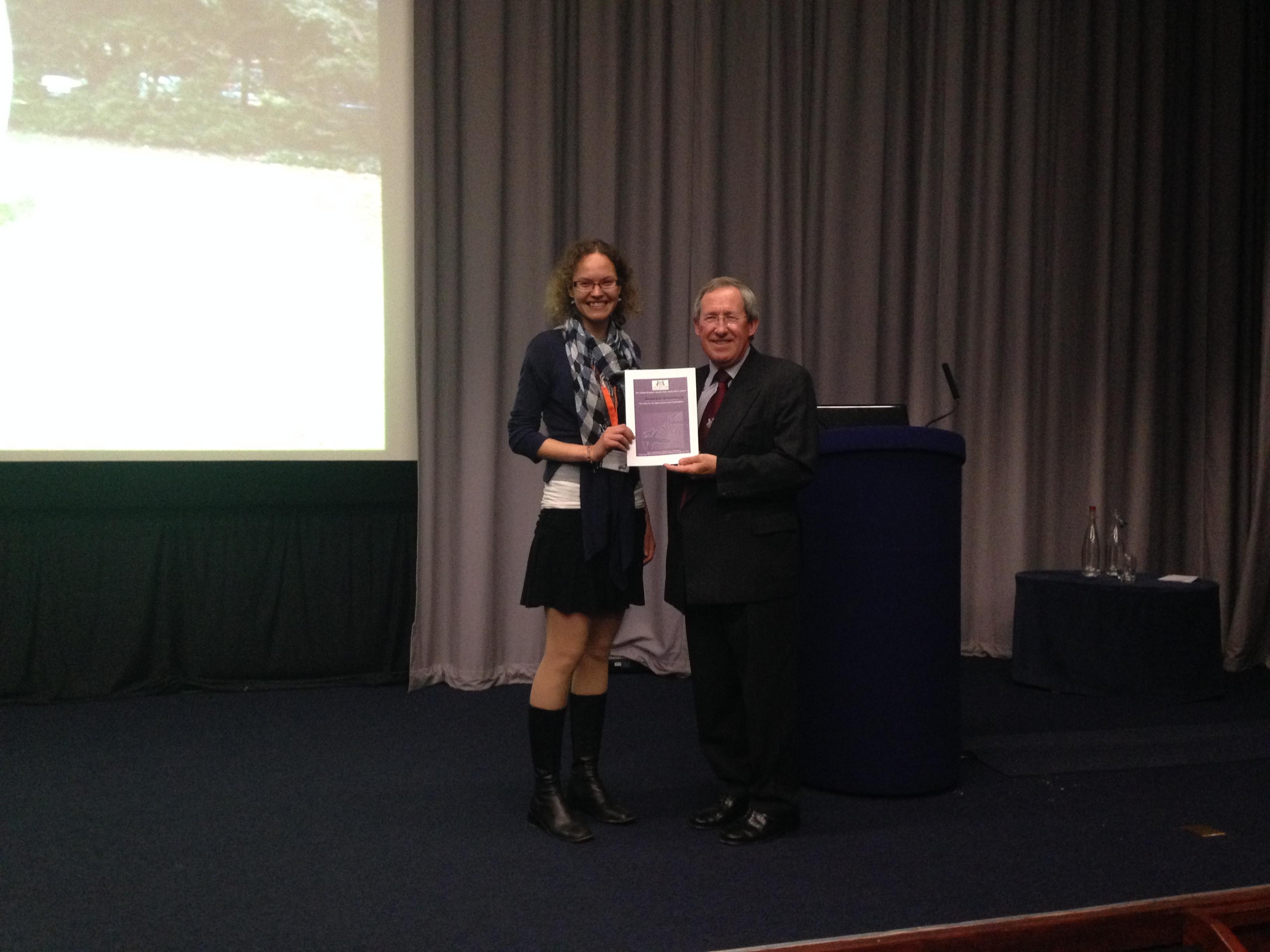 Andrea Strakova wins Kennel Club award for best student talk